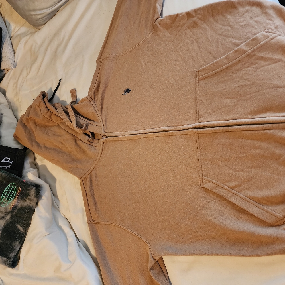 Tan Zip-Up Hoodie